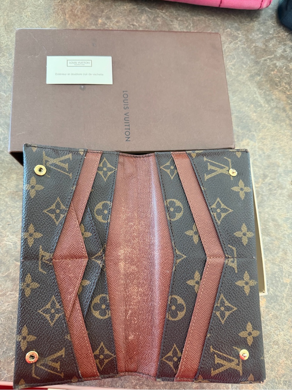 Louis Vuitton Monogram Zip Wallet in Brown and Gold - Picture 3 of 5